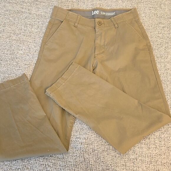 LEE Slim Straight Tan Classic Chinos Cotton Blend - Picture 3 of 7